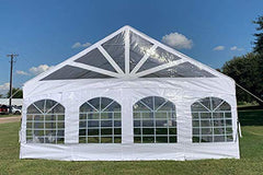 双富 40'x20' PE 帐篷 - 防水大型派对婚礼活动帐篷露台遮阳棚，附带储物袋和帐篷底座。