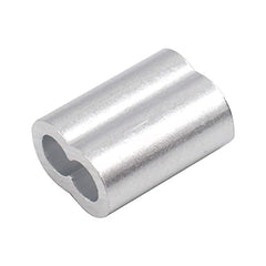 Aluminum Crimping Loop Sleeve for 1/8" Diameter Wire Rope and Cable, (Pack of 100)