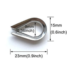 HEVERP 50 PCS M3 Stainless Steel Thimble for 1/8 Inches Diameter Wire Rope