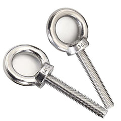 AIVOOF Stainless Steel Eye Bolts, 2 Pack M10 Shoulder Eye Bolt 3/8" X 2" Heavy Duty EyeBolts Screws in Eye Hooks with Washer and Nuts for Lifting Ring Eyebolt
