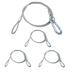 4 Pack Silver Safety Security Stage Light Stainless Steel Cables Rope with Buckle PVC 110lbs Load Duty 26.1” Diameter 4mm for Party Lights DJ Light Stage Lighting