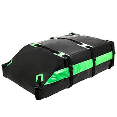 Premium Rooftop Cargo Carrier Bag ,100% Waterproof Car Roof Bag, 15 Cubic Ft, Cargo Bag Carrier for Top of Vehicle with Rack or Without,Heavy-Duty (15 Cubic Ft Green)