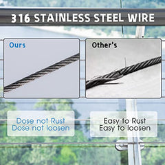 Safespan Stainless Steel Cable 1/8 Inch 300FT with Cutter, Deck Railing Cable with Cutter T316 Stainless Steel Wire Rope, 7x7 Strands Construction, Cable for DIY Deck, DIY Balustrades, 300FT