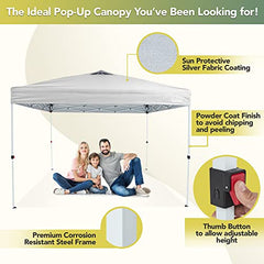 Britech Canopy 耐用快开帐篷（白色）-易于设置的帐篷帐篷-户外帐篷可在阳光下保持凉爽-6x6快开帐篷-带有紧凑的轮式袋子的遮阳篷。