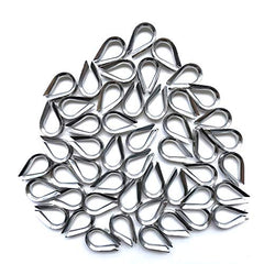 HEVERP 50 PCS M3 Stainless Steel Thimble for 1/8 Inches Diameter Wire Rope