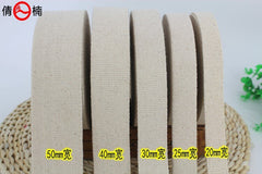 20mm/25mm/30mm/40mm/50mm Thick Plain Weave Cotton Webbing Tape Bag Straps Belt Sling Fabric Strap  2 Meter Free shipping