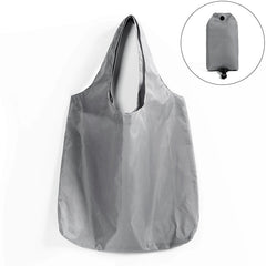 1个可折叠携带式购物袋，牛津布材质，轻便实用，颜色纯色，可折叠，防水防撕裂，带肩带手提。