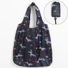 1 x Portable folding shopping bag Oxford bags Lightweight Solid Color bag Foldable Waterproof ripstop Shoulder Bag Handbag