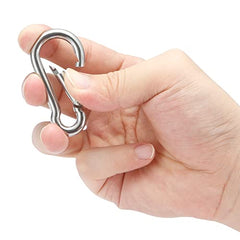 sprookber 不锈钢弹簧卡扣钩（Carabiner） - 304不锈钢卡扣钩，一组6个