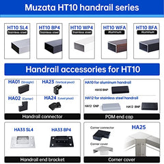 锈钢扶手，适用于缆索扶手，60mmx30mm矩形，黑色粉末涂层，适配Muzata PT1平顶支柱，适用于木制和金属栏杆，HT10 BP4 HR2