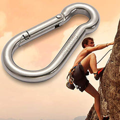 sprookber 不锈钢弹簧卡扣钩（Carabiner） - 304不锈钢卡扣钩，一组6个