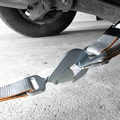 汽车绑带带有扭曲挂钩 - 2英寸 x 96英寸 - 2包装 - 银系列 - 3300磅安全工作负载