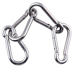 sprookber 不锈钢弹簧卡扣钩（Carabiner） - 304不锈钢卡扣钩，一组6个