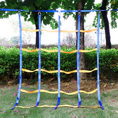 儿童户外攀爬网，便携式忍者货物网绳梯猴子杆，适用于忍者松绳、丛林健身房、秋千组合，户外树屋忍者勇士风格障碍课程。