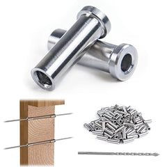Muzata 60Pack Stainless Steel Protective Sleeves Cable Railing Kit Hardware for Wood Posts for 1/8" Wire Rope Cable T316 Marine Grade Deck Railing CR13,CP1