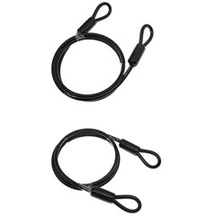 FDXGYH 4 Pcs 24 Inch Heavy Duty Steel Loop Cable Braided Stainless Steel PVC Coated Safety Wire Rope for Outdoor Travel Home Hanging Transport [5mm Thickness]