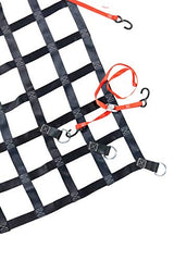 Mytee Products 6' x 8' Heavy Duty Cargo Net for Pickup Truck Bed with D Rings Tie Down Fittings - Durable Truck Bed Cargo Net with 6 Cam Buckle Tie Down Straps for Adjustment