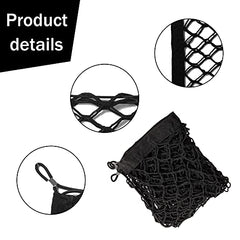 Amiss 2 Packs Cargo Net Stretchable, Adjustable Elastic Trunk Storage Net with Hook for SUVs, Cars and Trucks (35.4x15.8 Inch)