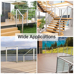 Muzata 2Pack 6'6" Handrail Stainless Steel for Cable Railing 60mmx30mm Rectangle Black Powder Coated Fit Muzata PT1 Flat Top Post Wood Metal Balustrade HT10 BP4 HR2