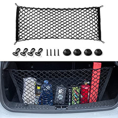 Amiss 2 Packs Cargo Net Stretchable, Adjustable Elastic Trunk Storage Net with Hook for SUVs, Cars and Trucks (35.4x15.8 Inch)