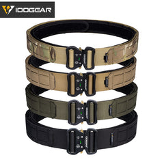 IDOGEAR 2 Inch Tactical Belt Quick Release Metal Buckle  MOLLE Airsoft Mens Belts Camo 3415