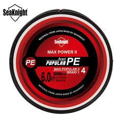 SeaKnight Brand TriPoseidon Series 4 Strands 300M PE Braided Fishing Line 8-80LB Multifilament Fishing Line Smooth Carp Fishing