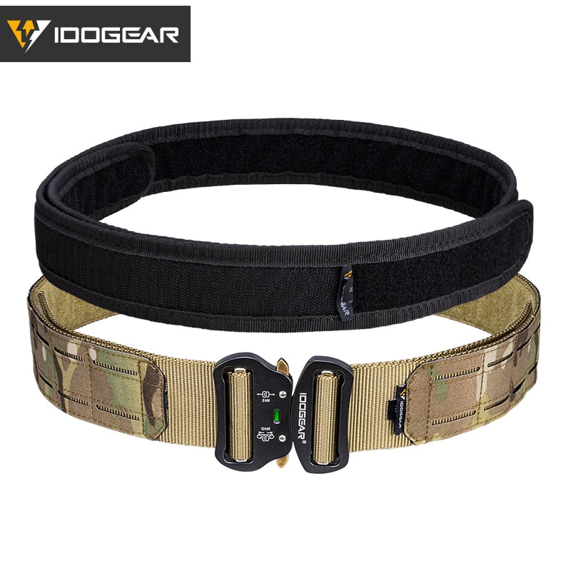 IDOGEAR 2 Inch Tactical Belt Quick Release Metal Buckle  MOLLE Airsoft Mens Belts Camo 3415