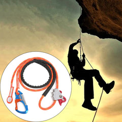 Safety Positioning Lanyard with Sturdy Rope, Adjustable Restraint Harness Rope for Rock/Tree Climbing, Fall Protect