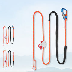 Safety Positioning Lanyard with Sturdy Rope, Adjustable Restraint Harness Rope for Rock/Tree Climbing, Fall Protect