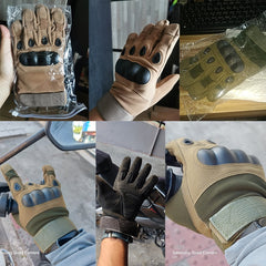 OZERO Motorcycle Breathable Full Finger Military Glove Non-slip Outdoor Racing Sport Glove Motocross Protective Glove Men Women