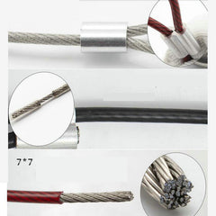 HQ Custom Made 4MM PVC Coated Stainless Steel 304 Wire Rope Cable Sling with Eyelets Loops for Home Clothline Gym Accessories