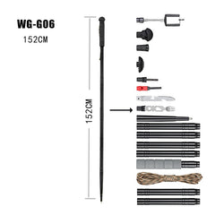 Multifunction Trekking Poles Ultralight Survival Hiking Stick Poles 6063 Alloy Multi Folding Walking Pole Stick Outdoor Gear