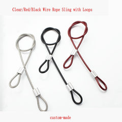 HQ Custom Made 4MM PVC Coated Stainless Steel 304 Wire Rope Cable Sling with Eyelets Loops for Home Clothline Gym Accessories
