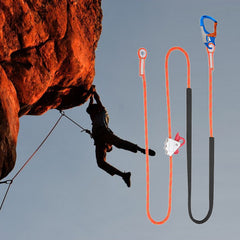 Safety Positioning Lanyard with Sturdy Rope, Adjustable Restraint Harness Rope for Rock/Tree Climbing, Fall Protect