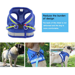 Dog Harness with Leash Summer Pet Adjustable Reflective Vest Walking Lead for Puppy Polyester Mesh Harness for Small Medium Dog