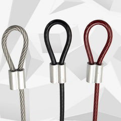 HQ Custom Made 4MM PVC Coated Stainless Steel 304 Wire Rope Cable Sling with Eyelets Loops for Home Clothline Gym Accessories