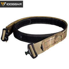 IDOGEAR 2 Inch Tactical Belt Quick Release Metal Buckle  MOLLE Airsoft Mens Belts Camo 3415