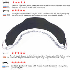 Thick Heavy Duty Weight Lifting Belt with Chain Dipping Belt Pull Up Chin Up Kettlebell Barbell Fitness Bodybuilding Gym Belt