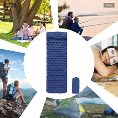 Camping Sleeping Pad Inflatable Air Mattress Outdoor Picnic Beach Cushion Air Cushion Sleeping Mat Damp Proof Waterproof Pad