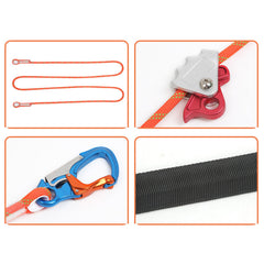 Safety Positioning Lanyard with Sturdy Rope, Adjustable Restraint Harness Rope for Rock/Tree Climbing, Fall Protect