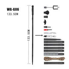 Multifunction Trekking Poles Ultralight Survival Hiking Stick Poles 6063 Alloy Multi Folding Walking Pole Stick Outdoor Gear