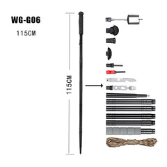 Multifunction Trekking Poles Ultralight Survival Hiking Stick Poles 6063 Alloy Multi Folding Walking Pole Stick Outdoor Gear