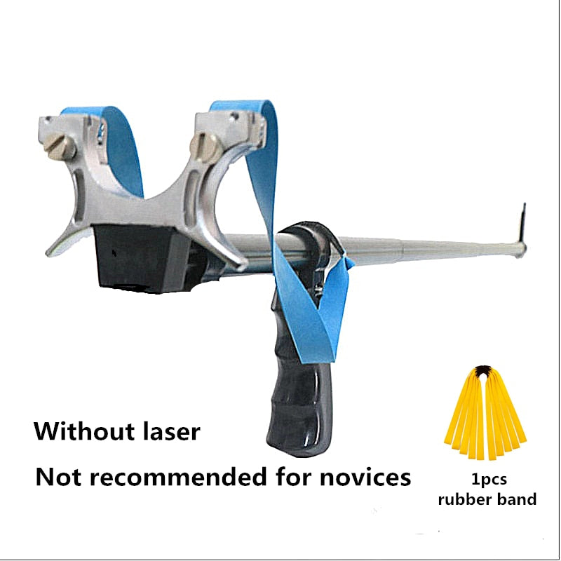Straight Rod High Precision Telescopic High Power Red Laser Flat Rubber Band Stainless Steel Outdoor Hunting Catapult Slingshot