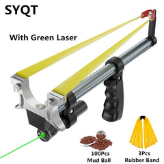 Straight Rod High Precision Telescopic High Power Red Laser Flat Rubber Band Stainless Steel Outdoor Hunting Catapult Slingshot