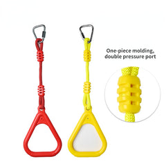 Ninja Rings Gymnastic Swing Bar Rings Monkey Rings Hand Climbing Rope Knot Ball for Backyard Obstacle Slackline