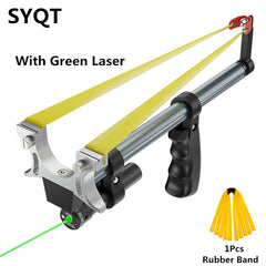 Straight Rod High Precision Telescopic High Power Red Laser Flat Rubber Band Stainless Steel Outdoor Hunting Catapult Slingshot