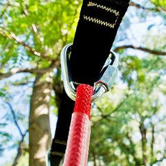 Courtyard Warrior Obstacle Course Line Kit 12m Slackline 7 Hanging Obstacles 9 Buckles for Warrior Kids Outdoor Backyard Fun