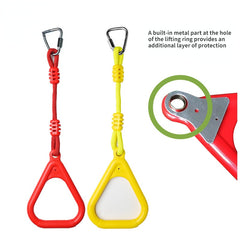 Ninja Rings Gymnastic Swing Bar Rings Monkey Rings Hand Climbing Rope Knot Ball for Backyard Obstacle Slackline